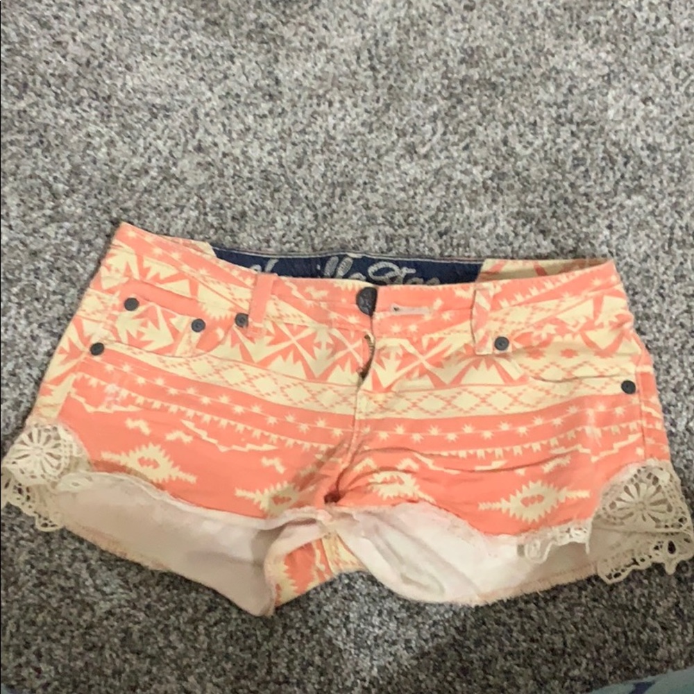 Orange Aztec shorts